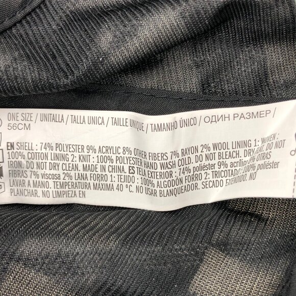 Brushed Wool-Blend Houndstooth Baseball Cap — Black & White, Adjustable, Winter - Picture 10 of 12